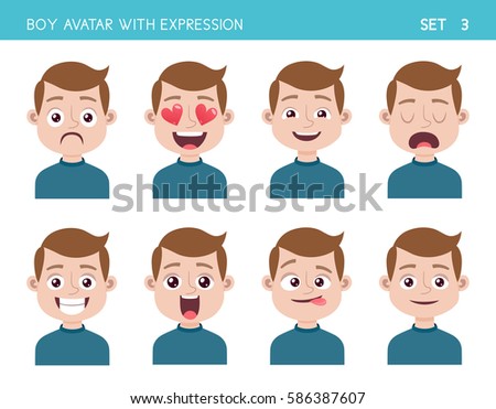 Vector Cartoon Emotions Faces | Download Free Vector Art | Free-Vectors