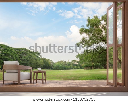 Similar – Image, Stock Photo View from the door of a chapel to the mountain world
