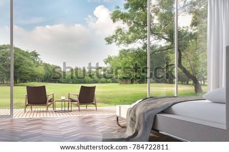 Similar – Image, Stock Photo Bedroom view. Outside it is already bright. Points of light, a curtain reminds of the night