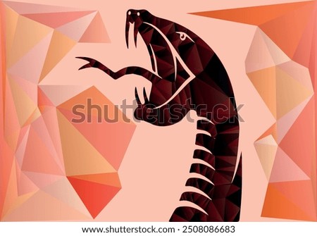 low poly modern triangular wild snake abstract polygon background