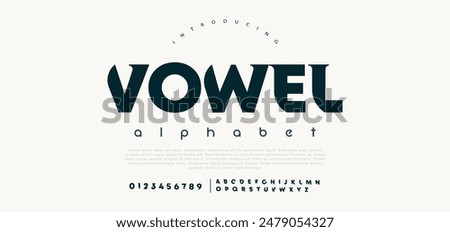 Vowel Abstract minimal modern alphabet fonts for logo. Typography technology electronic digital music future creative font. vector illustration