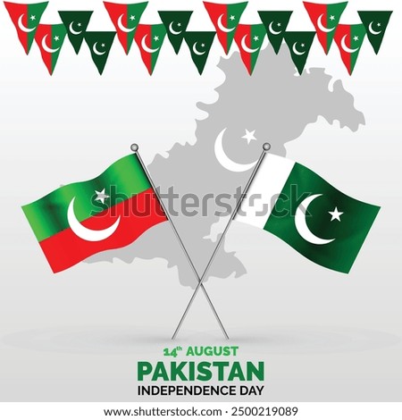 Pakistan Independence Day with  PTI flag, Independence day 14 august 1947, Pak flag, Pakistan Tehreek e Insaaf, Imran Khan