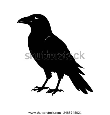 Black crow silhouette vector illustration