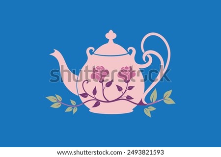 Tea pot vector art illustration 