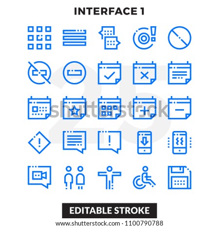 Dashed Outline Icons Pack for UI. Editable Stroke. Pixel perfect thin line vector icon set for web design and website application.