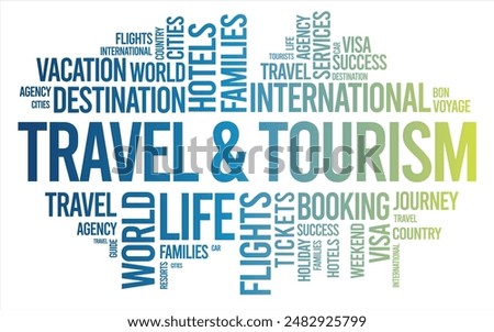 Travel word cloud collage, tourism concept background