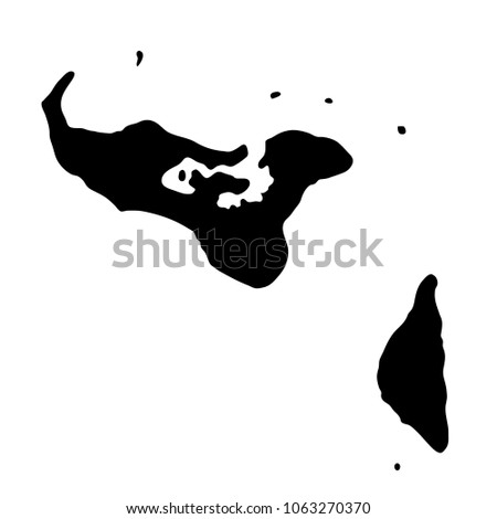 black silhouette country borders map of Tonga on white background of vector illustration