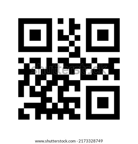 QR code arbitrary, icon from black cubes on white background.