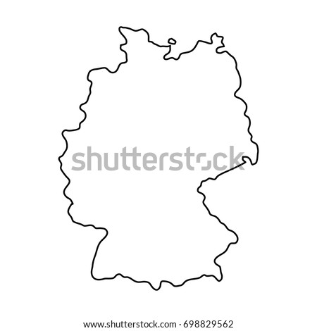 Germany map of black contour curves of vector illustration