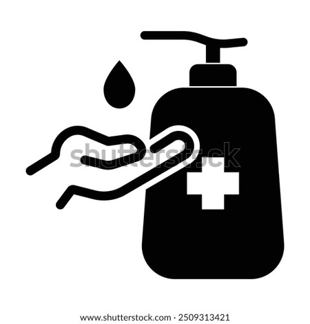 Washing hand with sanitizer icon vector on white background