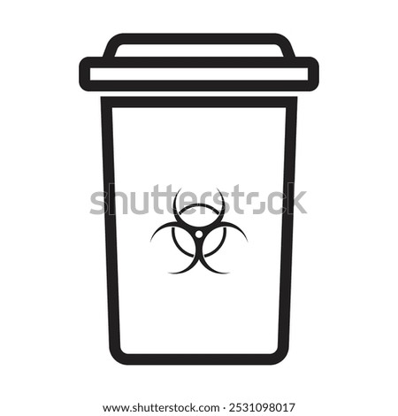 biohazard bin icon vector on white background, Medical Waste Disposal bin.