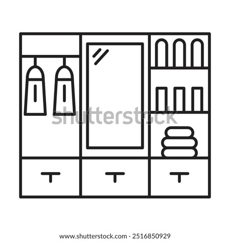 wardrobe icon vector on white background