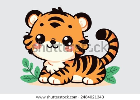 Cute Tiger cartoon vector art 