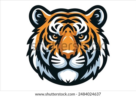 Flat Design Tiger head Graphic