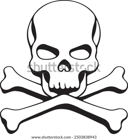 crossbones and skull vector silhouettes illastration art