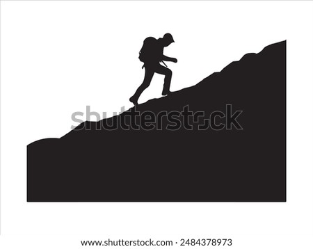 Similar – Image, Stock Photo Silhouettes of hiker at sunset