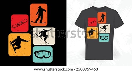 Snowboarding Lover Funny Vintage Snowboarding Skiing T-shirt Design