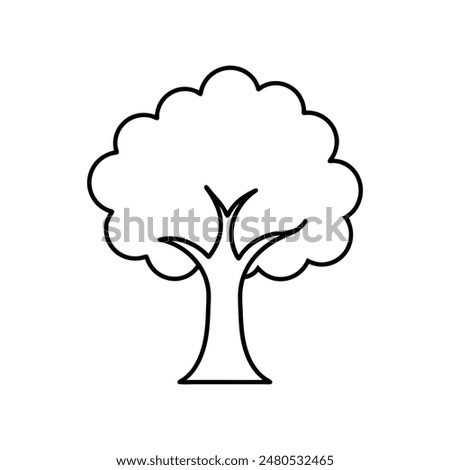 Oak tree line art icon