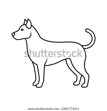 Max dog line art vector illustration icon