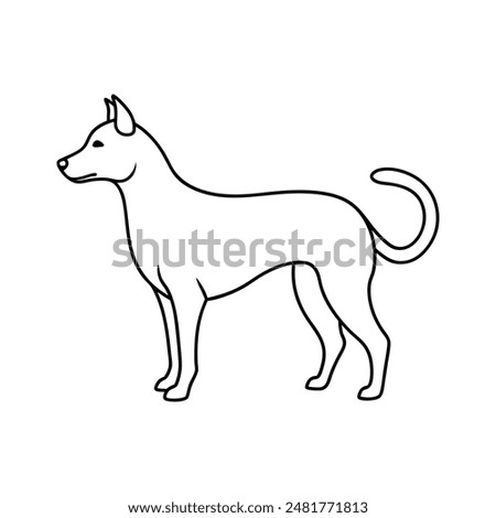 Max dog line art vector illustration icon