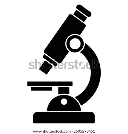 Microscope Icon Vector Art Black White Line Drawing