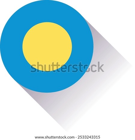 Round Circle Design of Palau Flag



