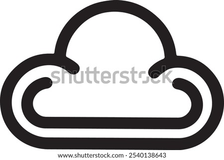 Cloud outline icon design silhouette vector art illustration on a white background