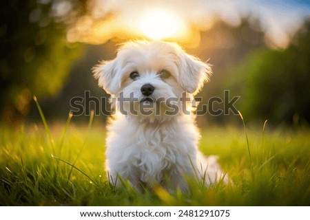 Similar – Image, Stock Photo Maltese dog on a spring day