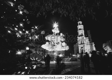 KAUNAS, LITHUANIA - NOVEMBER 29: KAUNAS Christmas tree lighting ceremony on Nov 29, 2014, Kaunas, Lithuania