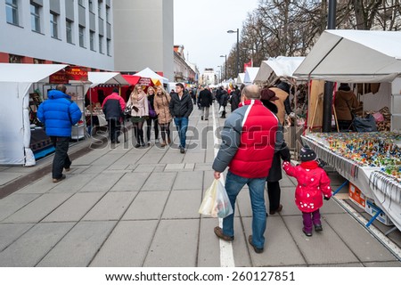 KAUNAS, LITHUANIA - MARCH 13: Traditional crafts fair - KAZIMIERAS fair in Kaunas on March 13, 2015, Kaunas, Lithuania.
