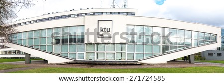 KAUNAS, LITHUANIA - APRIL 10, 2015: Panorama of Kaunas University of Technology. Kaunas University of Technology (KTU) is a public research university located in Kaunas, Lithuania.