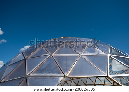 Abstract triangles windows with blue sky