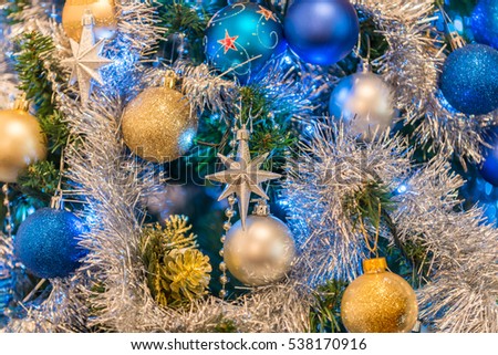 christmas tree decorations including a silver star bluesilver and gold baubles and tinsel - Blue And Gold Christmas Tree Decorations christmas tree decorations including a silver star bluesilver and gold baubles and tinsel - Blue And Gold Christmas Tree Decorations