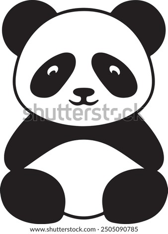 Panda Silhouette with Unique Color Background, Stylized in Vector Illustration, panda, teddy