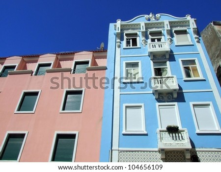 Colorful houses in Lisbon, Portugal