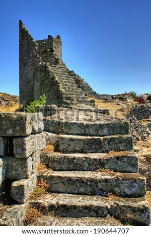 Ruins of Marialva historical village in Meda, Portugal