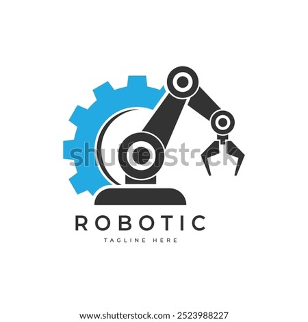 Robotic hand manipulator symbol icon. Robot limb logo. Robot arm. automation, robot, CNC shape logo.