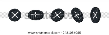 XRP coin cryptocurrency illustration on isolated background