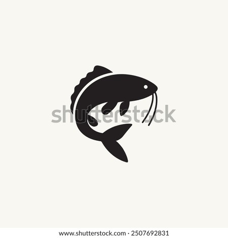 Stunning Silhouette Cat Fish Icon Designs