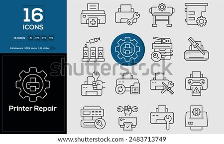 Printer Repair Set of high-quality icons that are suitable for Printer Repair. And change your next projects with minimalist icon design, perfect for websites, mobile apps, books, social media