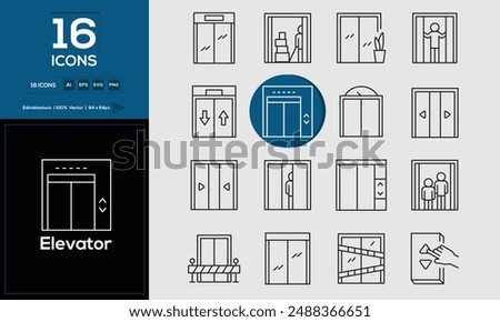 Elevator Set of high-quality icons that are suitable for Elevator. And change your next projects with minimalist icon design, perfect for websites, mobile apps, books, social media