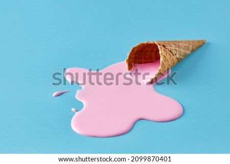 Similar – Image, Stock Photo Blue waffle cone with spilled candies