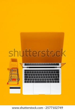 Similar – Image, Stock Photo Shopping carts arranged in the parking and entrance area of a giant warehouse supermarket, on the outskirts of Zaragoza city, Spain.