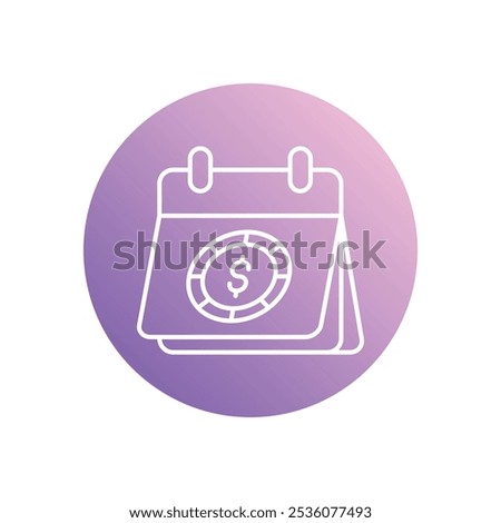 Calendar With Dollar Sign icon isolated on a white background. Vector illustration.