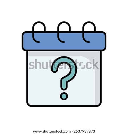 Calendar With Question Mark icon isolated on a white background. Vector illustration.