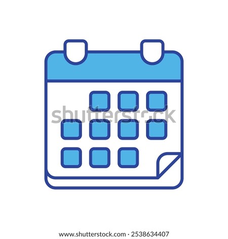 Calendar With Multiple Pages icon isolated on a white background. Vector illustration.