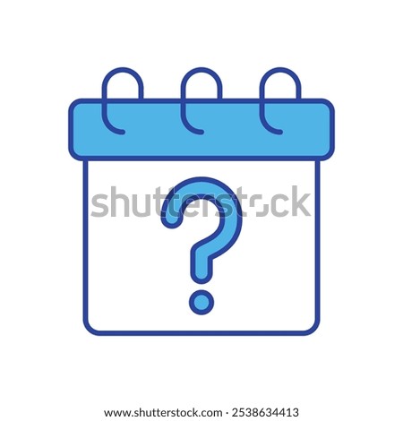 Calendar With Question Mark icon isolated on a white background. Vector illustration.