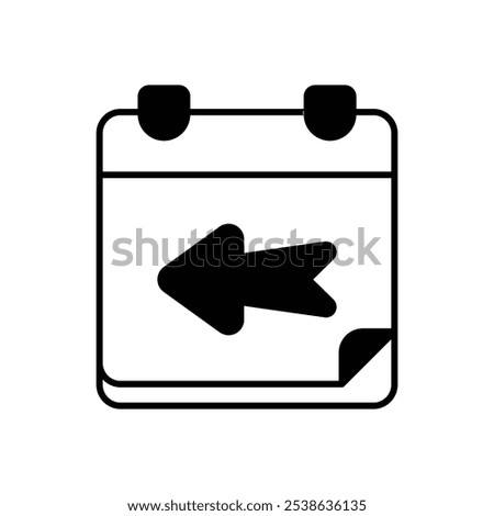 Calendar With Arrows icon isolated on a white background. Vector illustration.