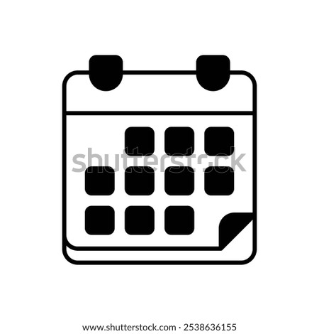 Calendar With Multiple Pages icon isolated on a white background. Vector illustration.