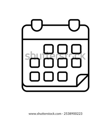 Calendar With Multiple Pages icon isolated on a white background. Vector illustration.